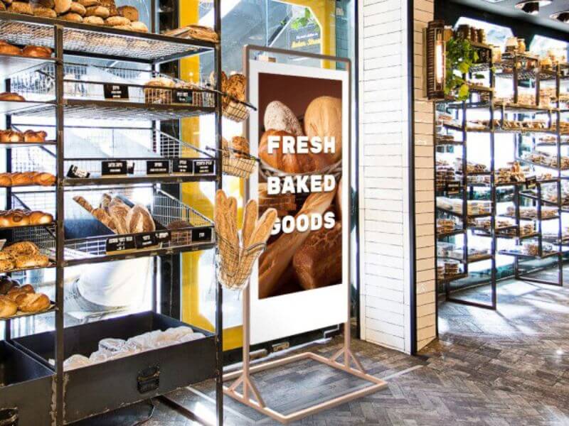 Ecran d'affichage dynamique pour boulangerie